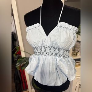 Zara Halter back Peplum top size large NWT
